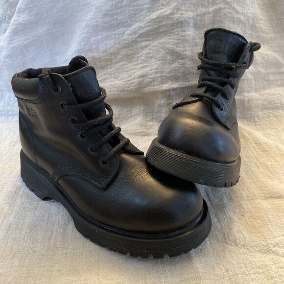 Vintage Doc Dr Martens Hiking Boots Men’s Size 6 Black DM’s Made In England 8732 main image 8